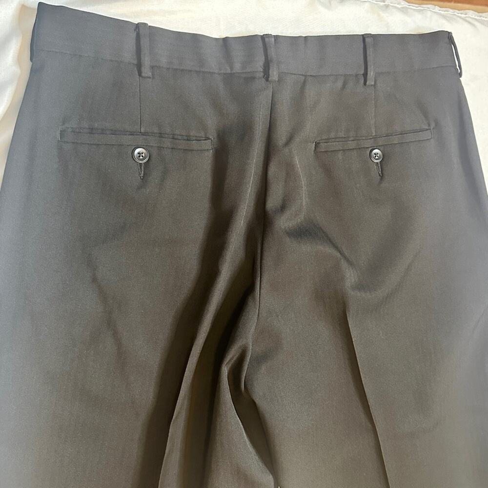 Perry Ellis Portfolio Black Dress Pants 34x30 Wedding Guest Formal Classic Fit - Picture 9 of 11